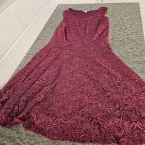 Soprano‎ Dress Womens Medium Purple Ruffled Knee Length Knit Sleeveless